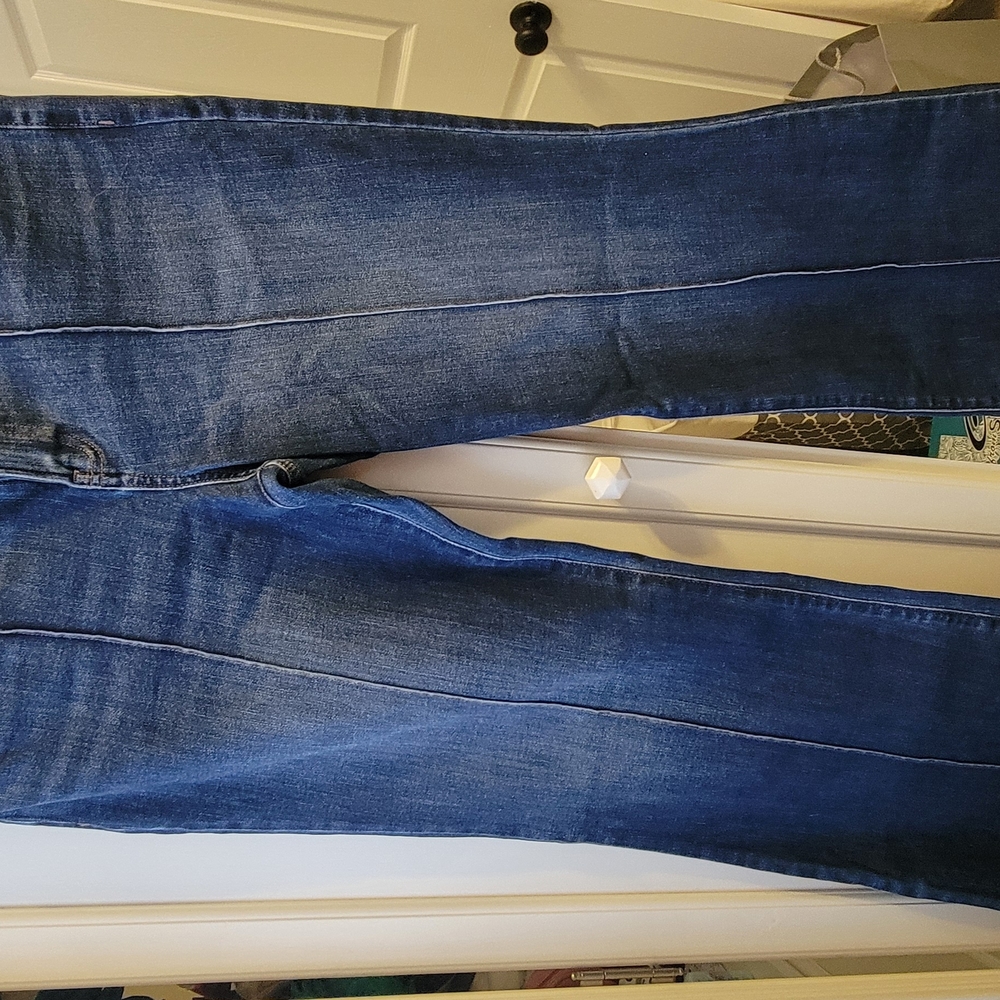 Express Pintuck Flared Women's Blue Jeans